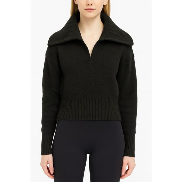 Express Women’s Black Cozy Knit Collared Pullover Sweater – Size M - Picture 1 of 7